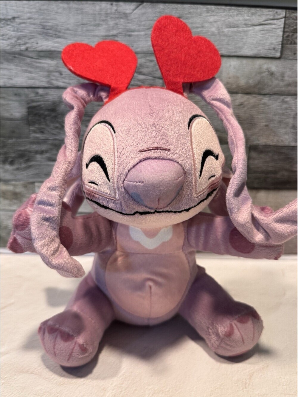 Disney Lilo & Stitch Stitch Pink Plush Stuffed Animal w/ Heart Antennae 2024